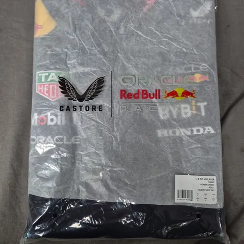 BAGGED CASTORE RED BULL UNISEX 1/4 ZIP MIDLAYER IN NIGHT SKY - LARGE