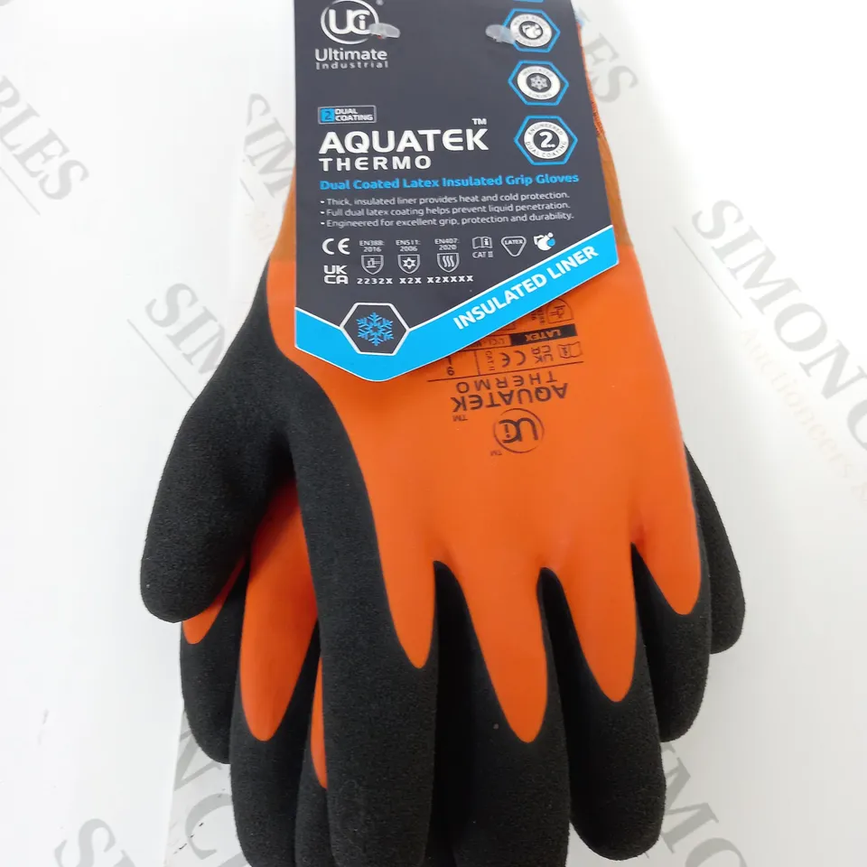 ULTIMATE INDUSTRIAL AQUATEK THERMO INSULATED GRIP GLOVES - L/9