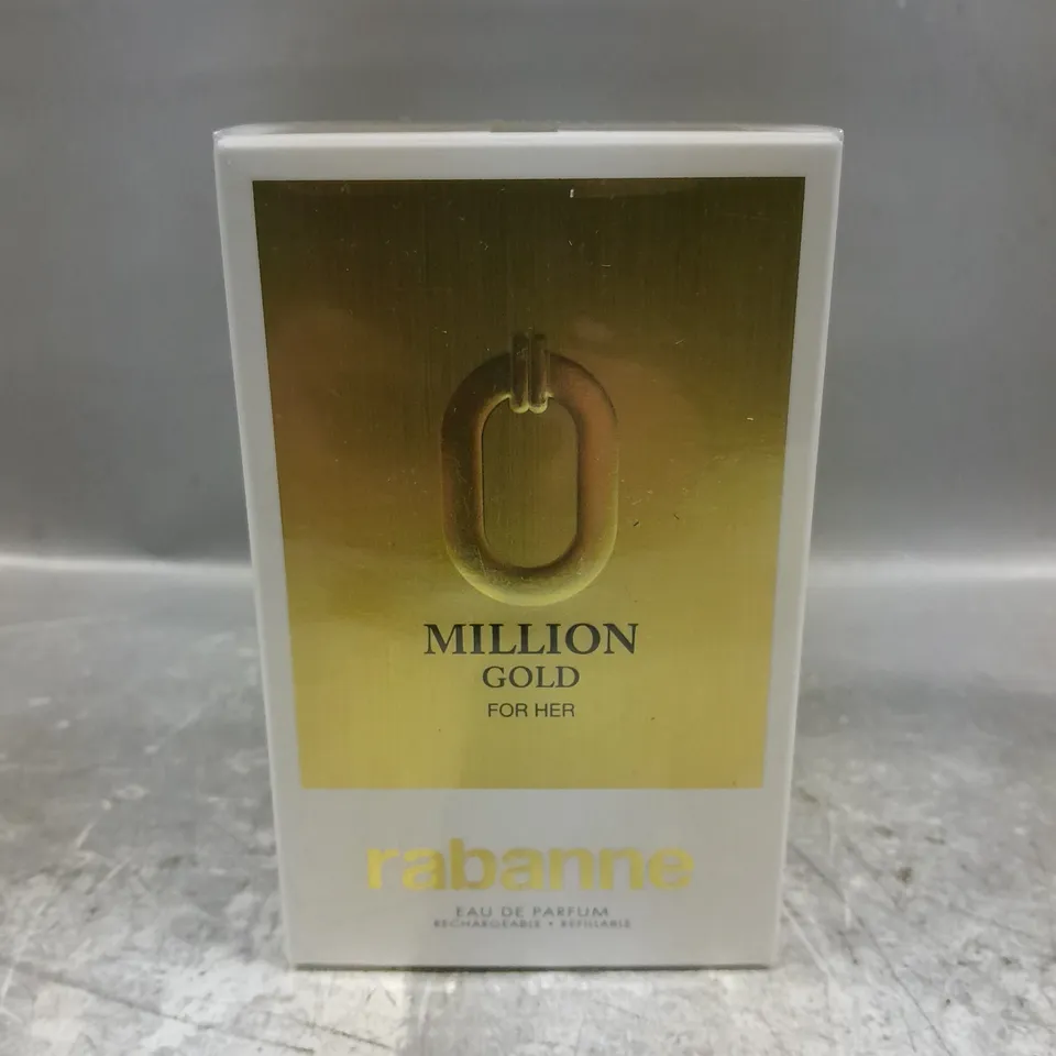 BOXED SEALED RABANNE MILLION GOLD FOR HER EAU DE PARFUM - 90ML