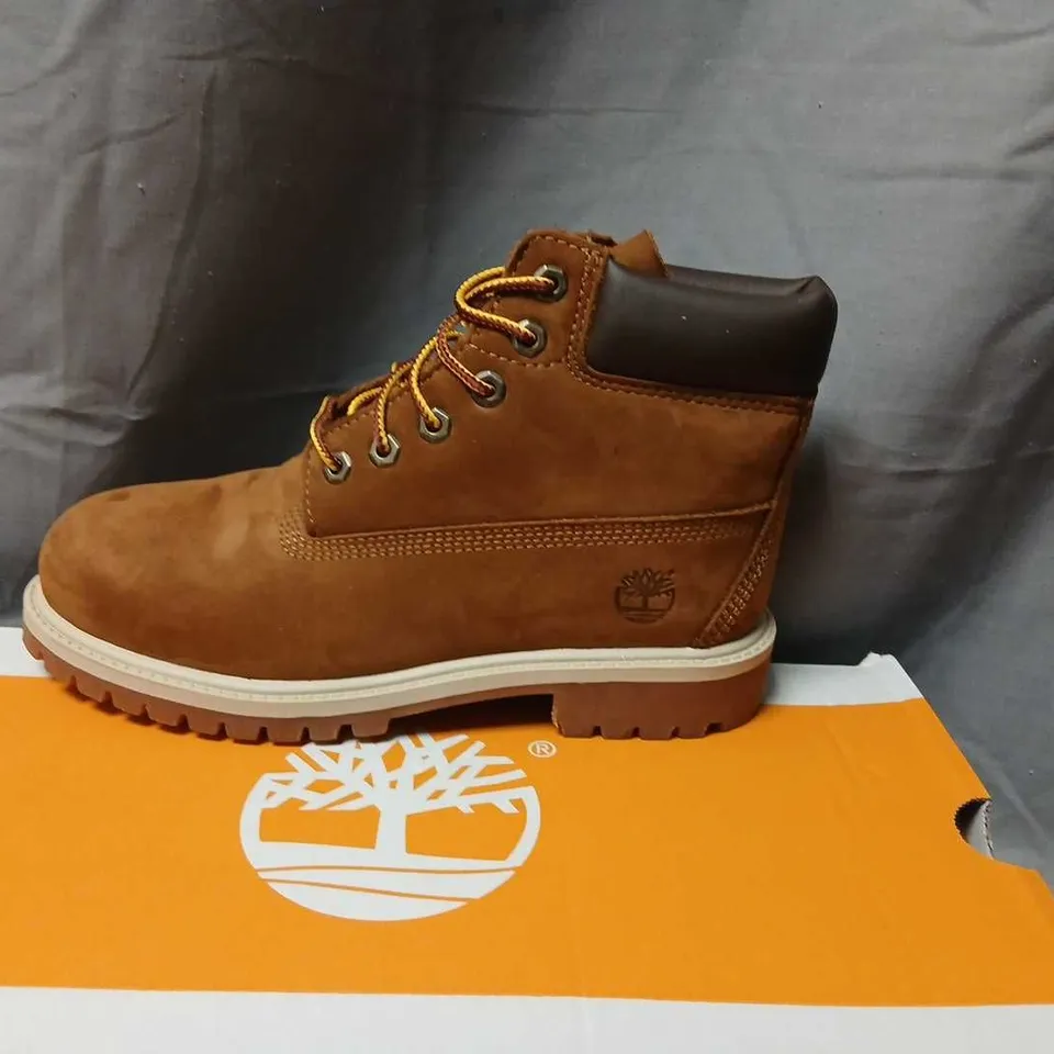 TIMBERLAND PREMIUM 6-INCH WATERPROOF BOOT RUST NUBUCK – YOUTH SIZE 3 M/M