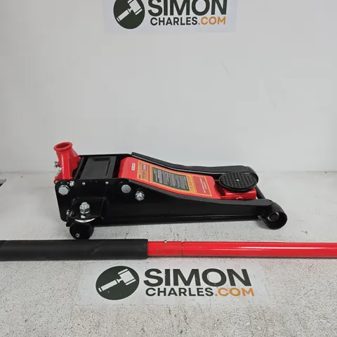 LOW PROFILE HYDRAULIC GARAGE JACK – RED, LIFTING RANGE 83MM–465MM