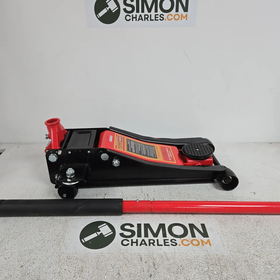 LOW PROFILE HYDRAULIC GARAGE JACK – RED, LIFTING RANGE 83MM–465MM