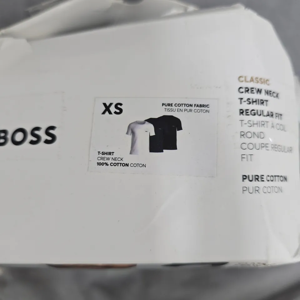 3 BOSS PURE COTTON CREW NECK T‑SHIRTS – XS, BOXED