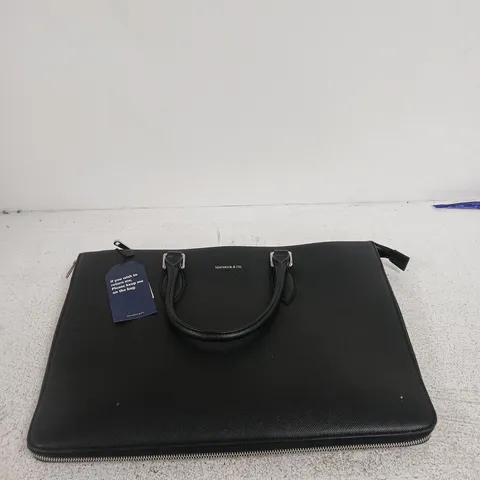 MAVERICK & CO. BLACK LEATHER-LOOK HANDBAG – FREE SIZE (MC-LVB-B)