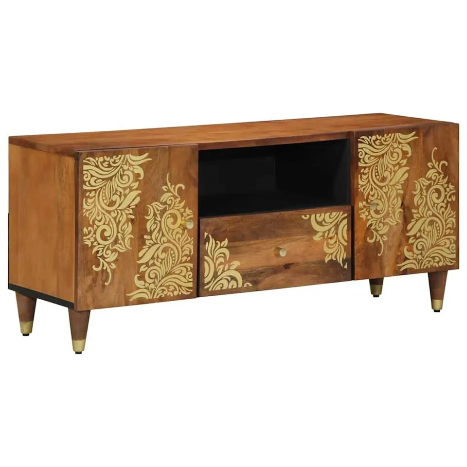 BOXED VIDAXL TV CABINET HONEY BROWN 105×33×46 CM SOLID MANGO WOOD