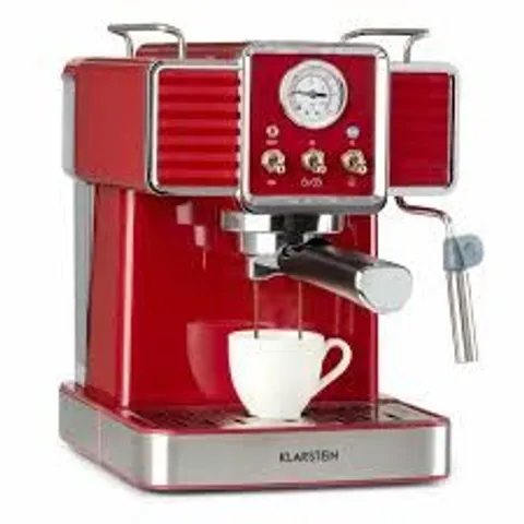 BOXED KLARSTEIN RETRO COFFEE MACHINE ESPRESSO MAKER 