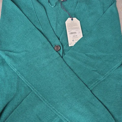 SEASALT CORNWALL CARDIGAN IN SEA TEAL SIZE UK 10
