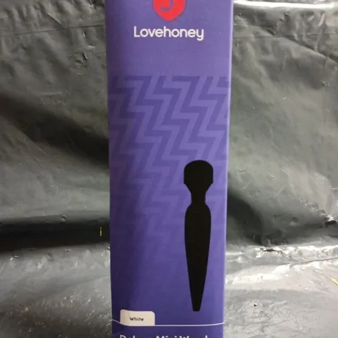 BOXED LOVEHONEY DELUXE MINI WAND VIBRATOR IN WHITE