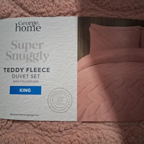 SIX BRAND NEW SUPER SNUGGLY TEDDY FLEECE DUVET SET WITH TWO PILLOWCASES KING