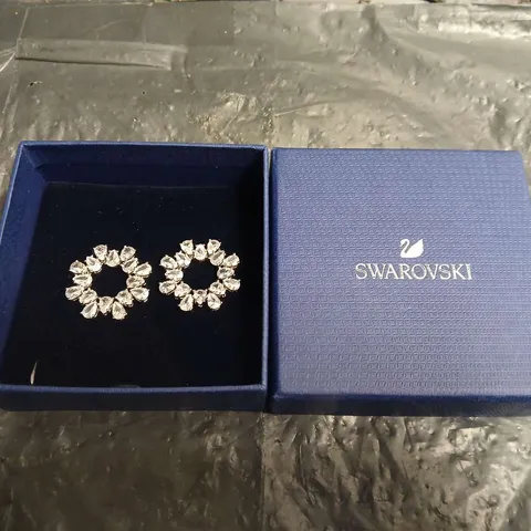 SWAROVSKI CRYSTAL EARRINGS – CIRCULAR CLUSTER DESIGN (BOXED)