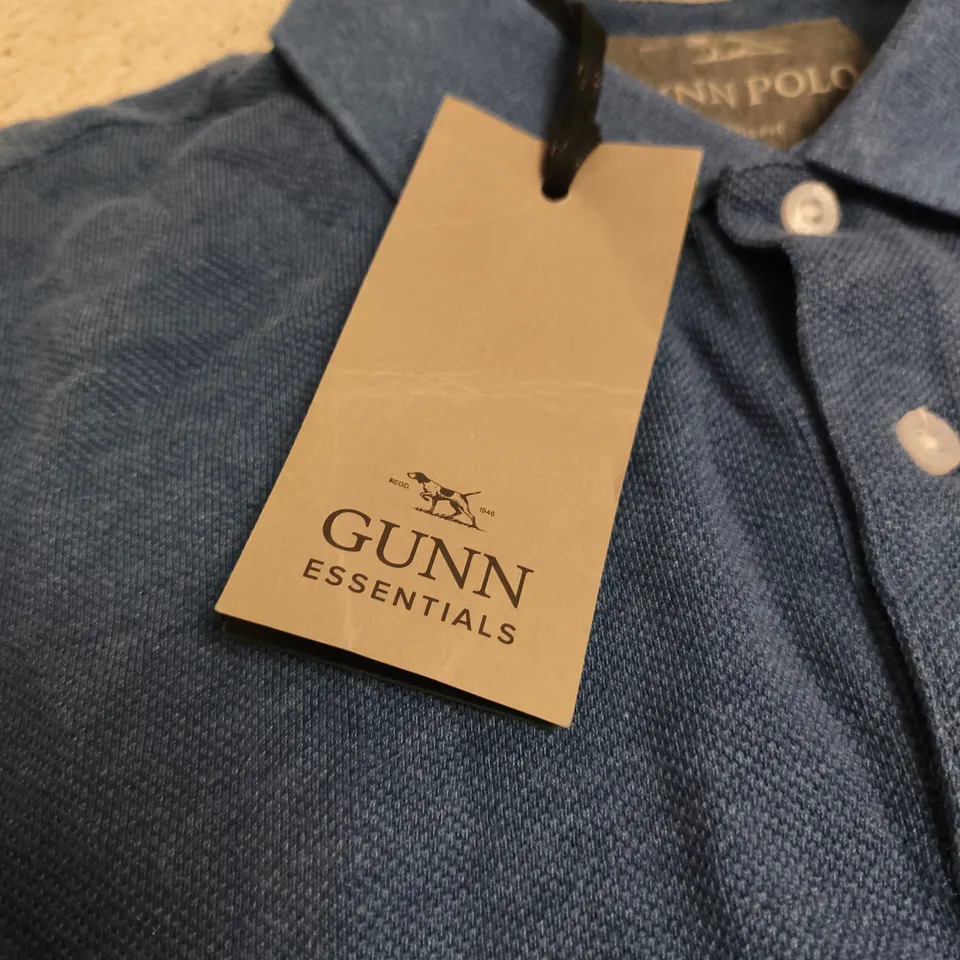 GUNN ESSENTIALS THE GUNN POLO SHIRT – BLUE, SIZE SM