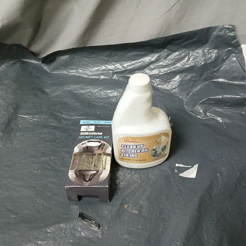 APPROXIMATELY 10 ASSORTED ITEMS TO INCLUDE KITCHEN CLEANER, HELMET CARE KIT ETC