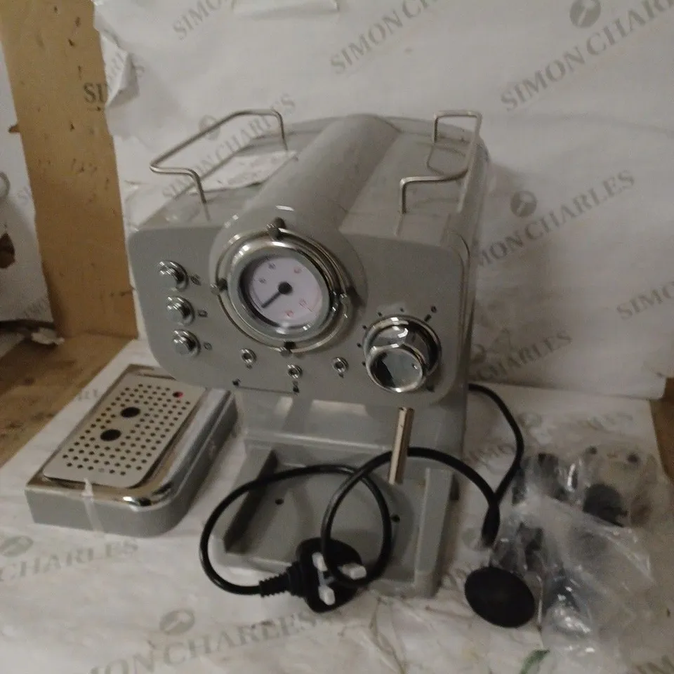 SWAN RETRO PUMP ESPRESSO COFFEE MACHINE - GREY