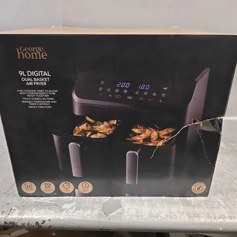 BOXED 9L DIGITAL DUAL BASKET AIR FRYER