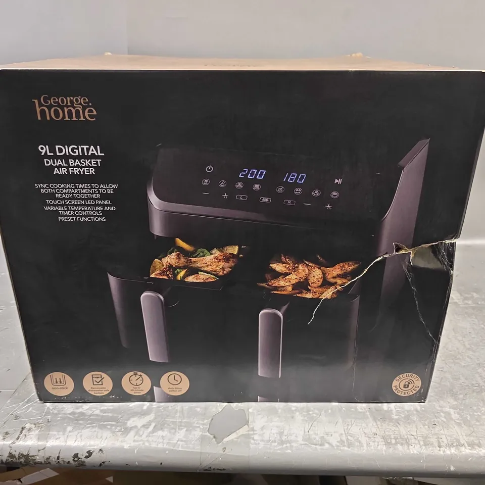 BOXED 9L DIGITAL DUAL BASKET AIR FRYER