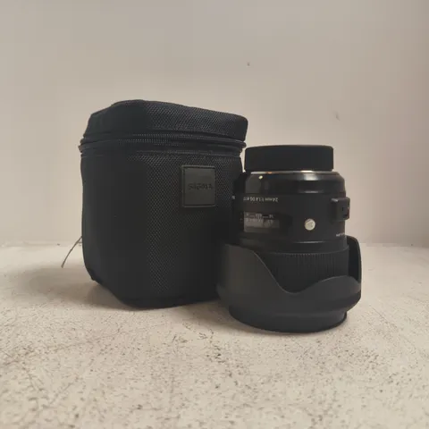 SIGMA 24MM F/1.4 DG LENS Ø77 WITH HOOD AND CARRY CASE