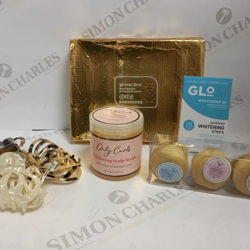 LOT OF APPROXIMATELY 20 ASSORTED HEALTH & BEAUTY ITEMS, TO INCLUDE PEPTIDE SET, SCALP SCRUB, BATH BOMBS, ETC