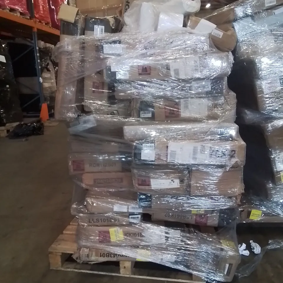 PALLET OF ASSORTED HOUSEHOLD GOODS AND PRODUCTS TO INCLUDE;COMPUTER DESK,TRAMPOLINE PAD,DESK