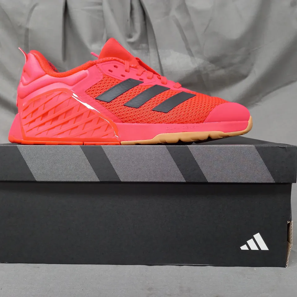 BOXED PAIR OF ADIDAS DROPSET 3 SHOES IN VIBRANT CORAL UK SIZE 6.5