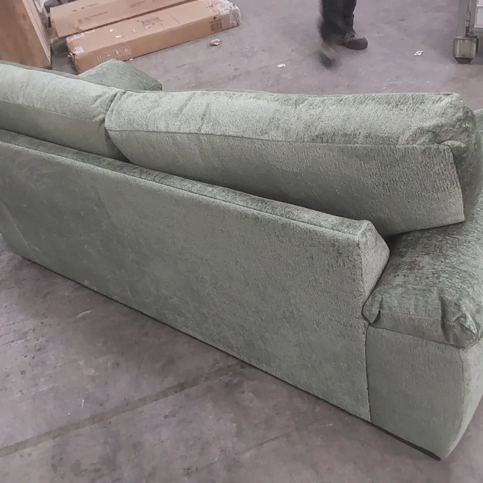 DESIGNER 2 SEATER GREEN VELVET SOFA