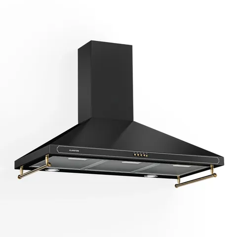 BOXED COOKER HOOD 90 CM KITCHEN EXTRACTOR CHIMNEY HOOD STEEL IN BLACK