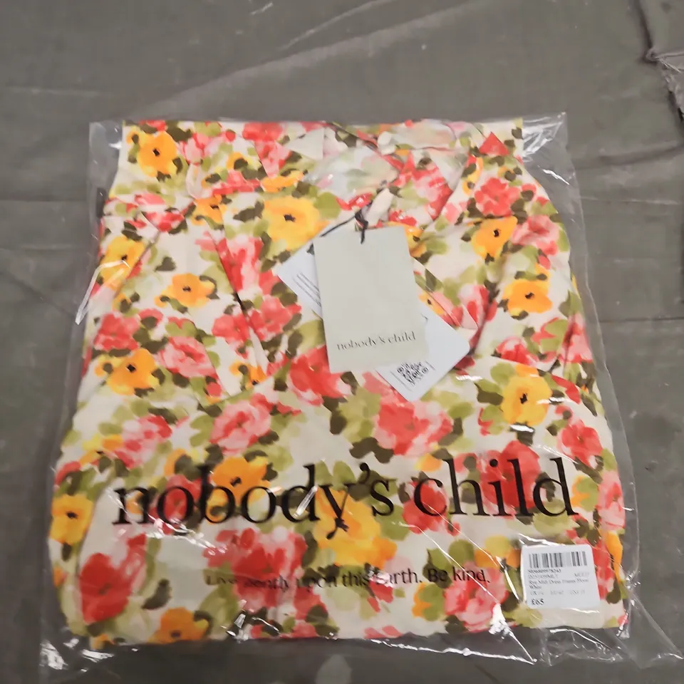 BAGGED NOBODYS CHILD RYE MIDI DRESS FRANNY FLORAL DRESS - SIZE 14