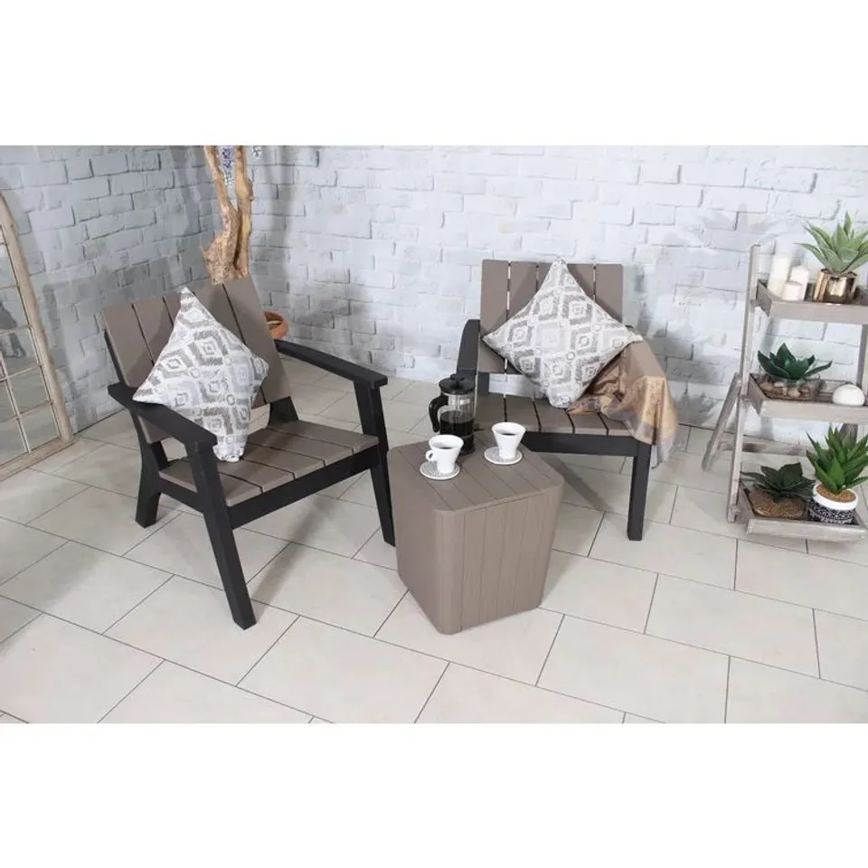 BOXED ELIJAH SQUARE 2-PERSON 40CM LONG BISTRO SET (1 BOX)