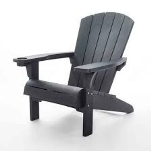 BOXED KETER ALPINE ADIRONDACK DECK CHAIR - BLACK (1 BOX)