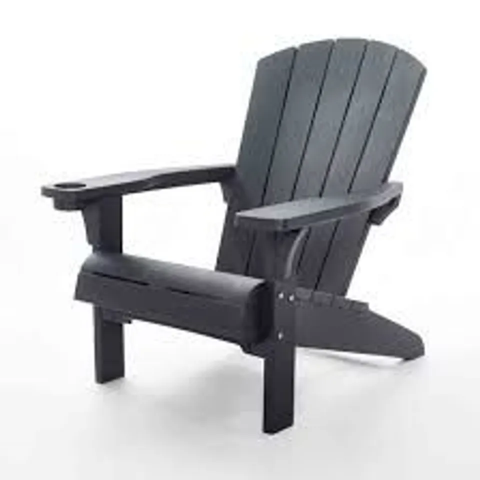 BOXED KETER ALPINE ADIRONDACK DECK CHAIR - BLACK (1 BOX)