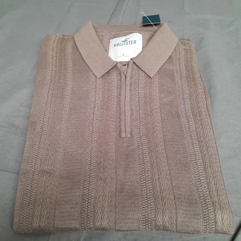 HOLLISTER BROWN QUARTER ZIP - LARGE