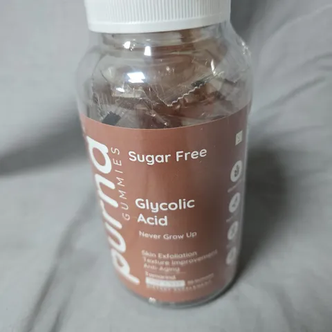 BOX OF APPROXIMATELY 24 PURNA GUMMIES SUGAR FREE GLYCOLIC ACID FACIAL EXFOLIANT - TAMARIND -EXPIRY DATE 2024 