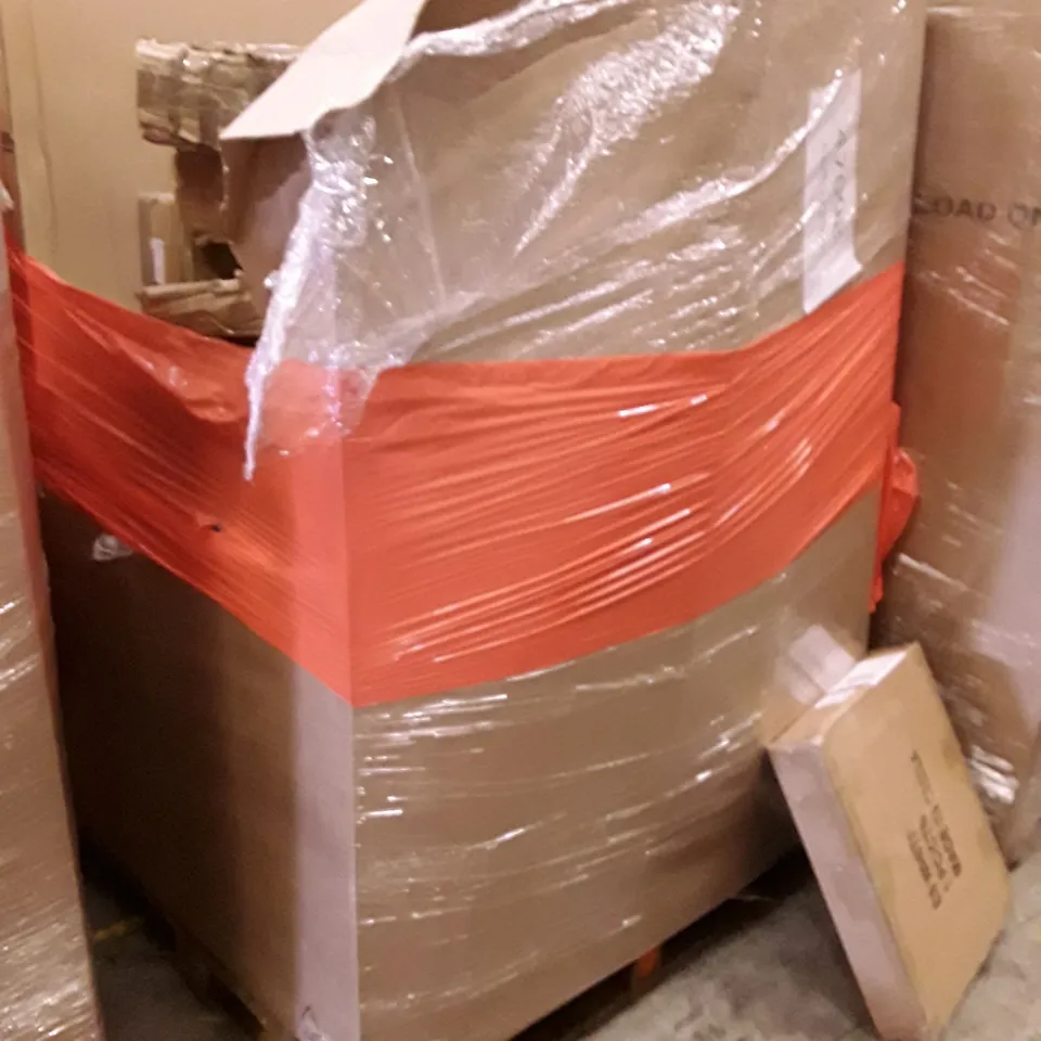 PALLET OF ASSORTED PRODUCTS INCLUDING TWIN BED FRAME, BASSINET AND BEDSIDE SLEEPER, PRE LIT CHRISTMAS TREE, LARGE DUAL MONITOR STAND, MASTER CANOPY COMPACT CANOPY