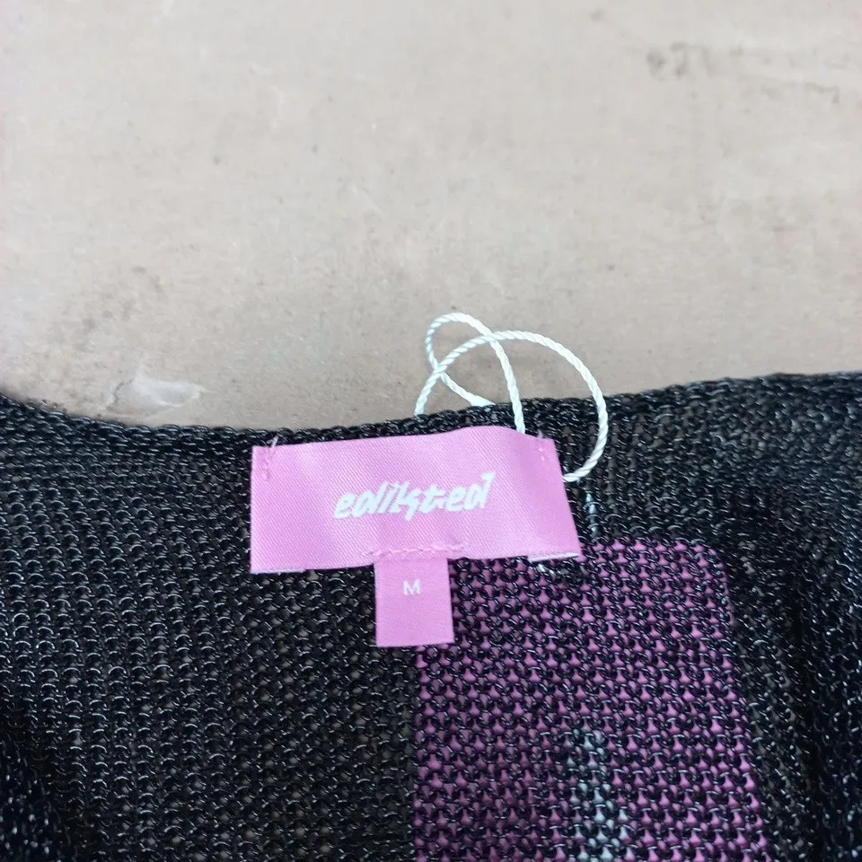 EDIKTED WOMEN'S BLACK METALLIC KNIT TANK TOP – SIZE M