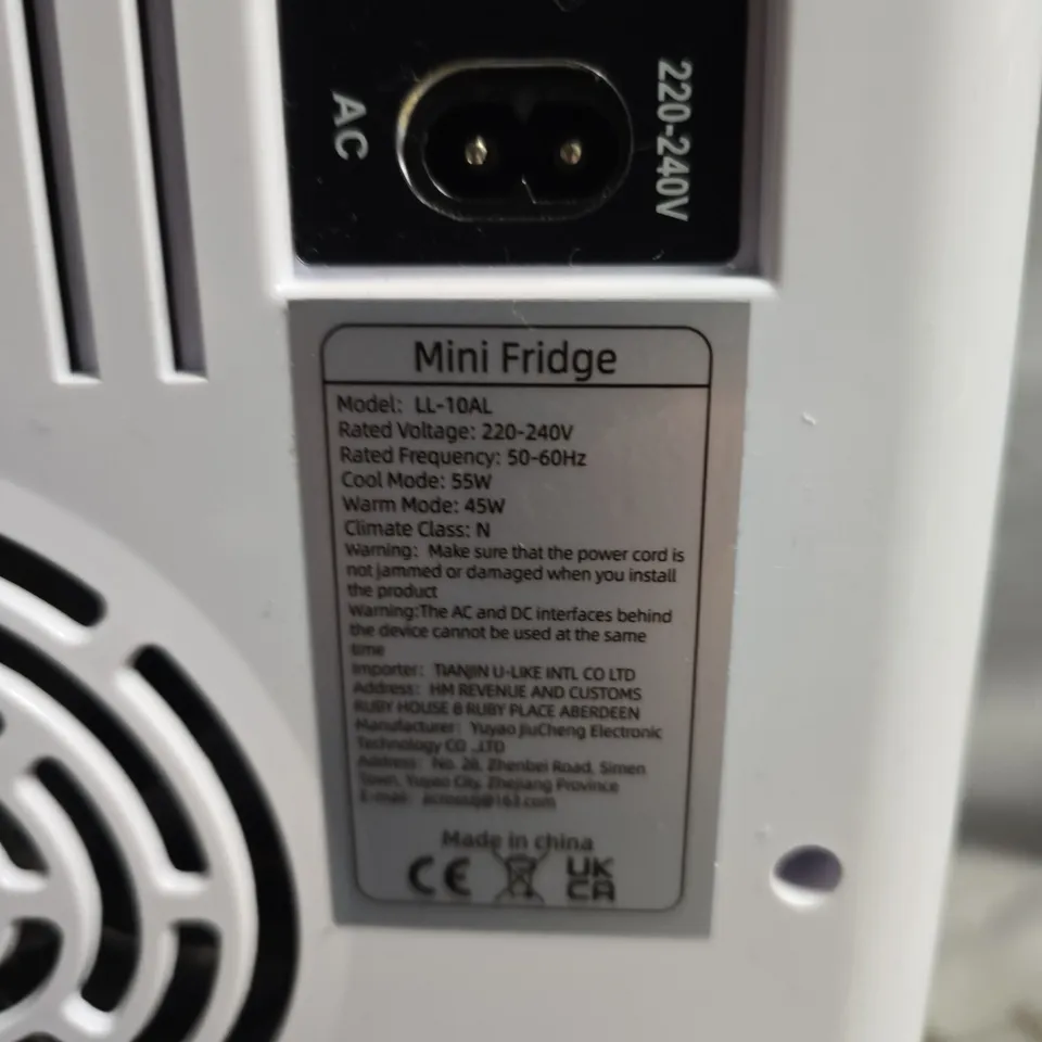 MINI FRIDGE LL-10AL – 220–240V