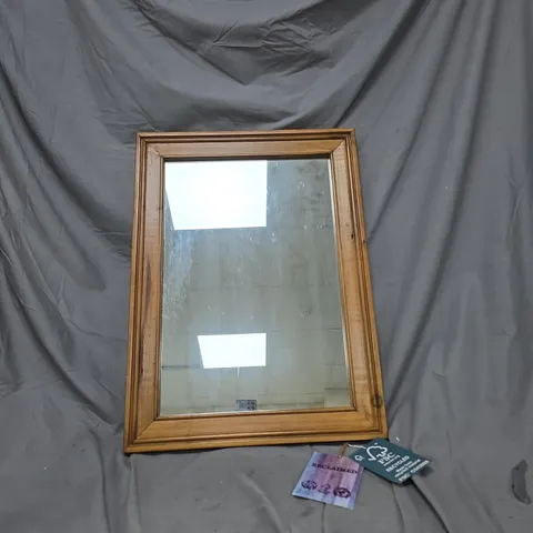 WOODEN FRAMED WALL MIRROR WITH RECLAIMED FRAME