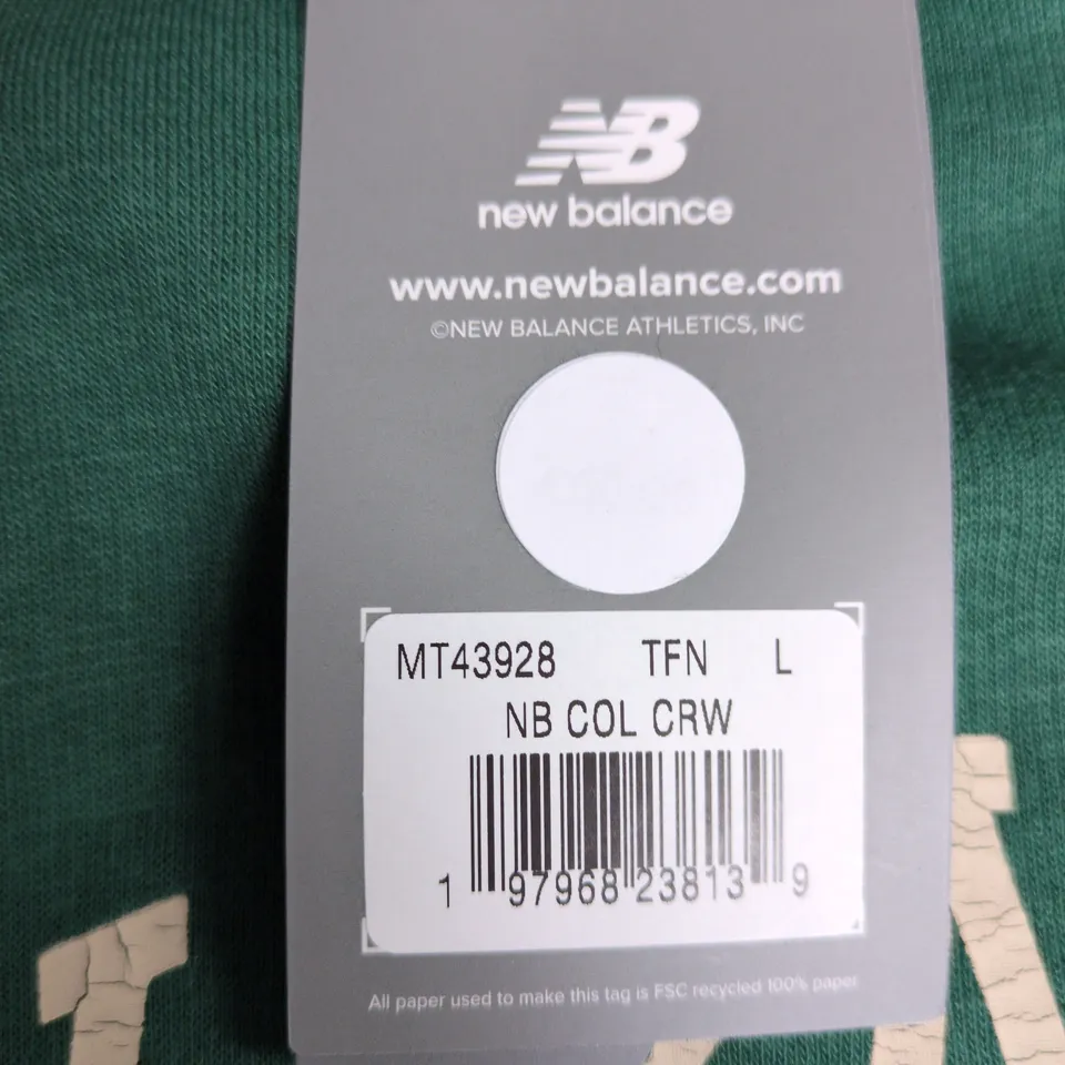 NEW BALANCE GREEN SWEATSHIRT – UK SIZE L
