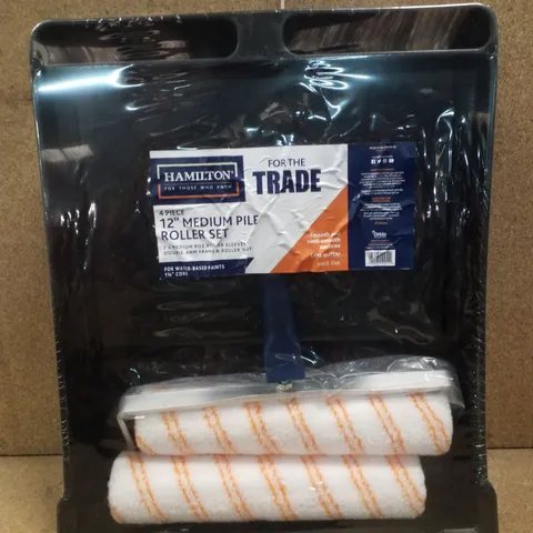 HAMILTON 4 PIECE 12" MEDIUM PILE ROLLER SET
