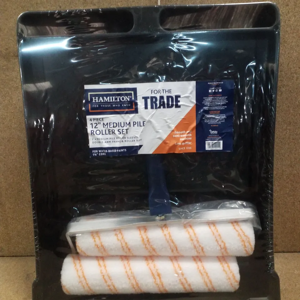 HAMILTON 4 PIECE 12" MEDIUM PILE ROLLER SET