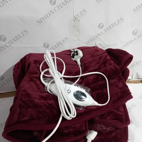 COZEE HOME HEATED THROW IN PLUM 