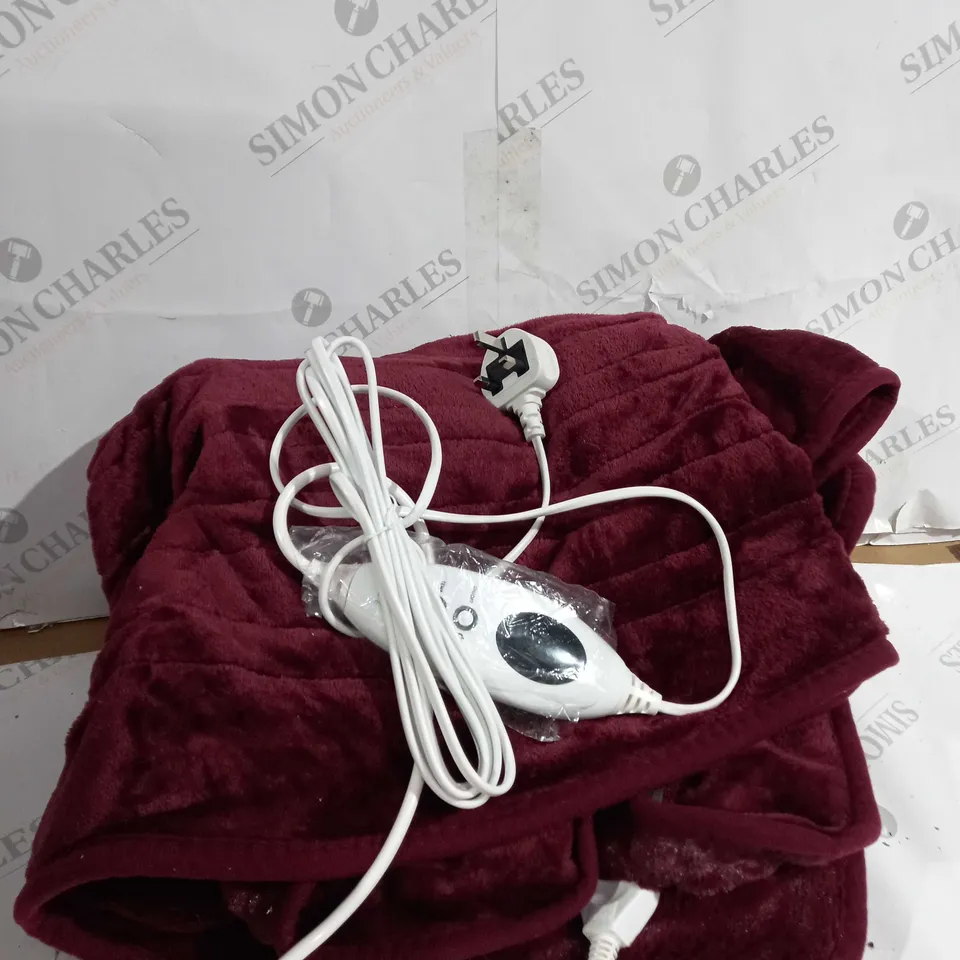 COZEE HOME HEATED THROW IN PLUM