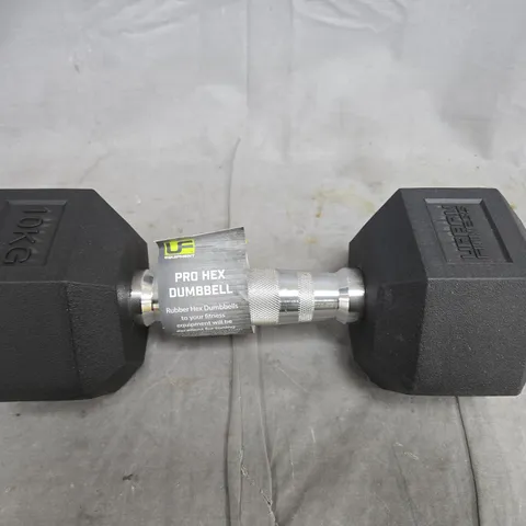 PRO HEX DUMBBELL – RUBBER HEX - 10KG