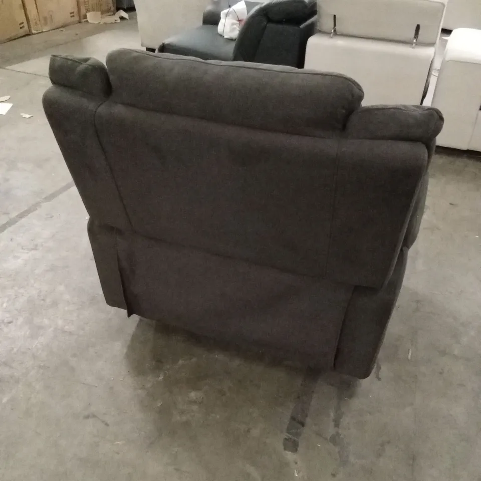 ALBION CHENILLE HIGH BACK MANUAL RECLINER ARMCHAIR - CHARCOAL RRP £479