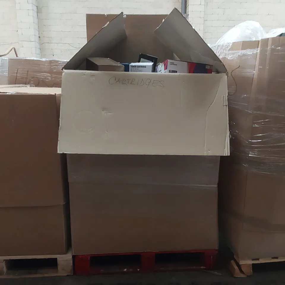 PALLET CONTAINING A LARGE QUANTITY OF PRINTER INK CARTRIDGES FROM BRANDS INCLUDING: HP, LXTEK, HALLOLUX GPC IMAGE ECT