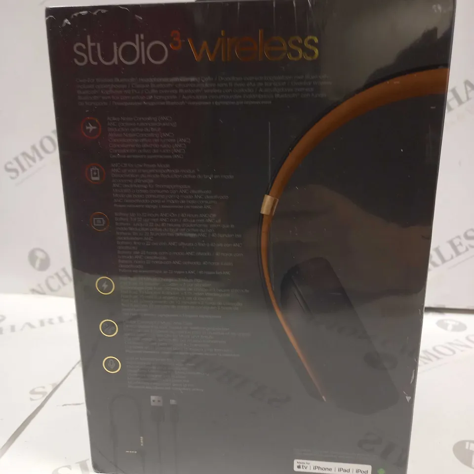 SEALED BEATS STUDIO 3 WIRELESS HEADPHONES IN MIDNIGHT BLACK