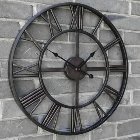 BOXED LARGE WALL AZZITTA METAL WALL CLOCK (1 BOX)