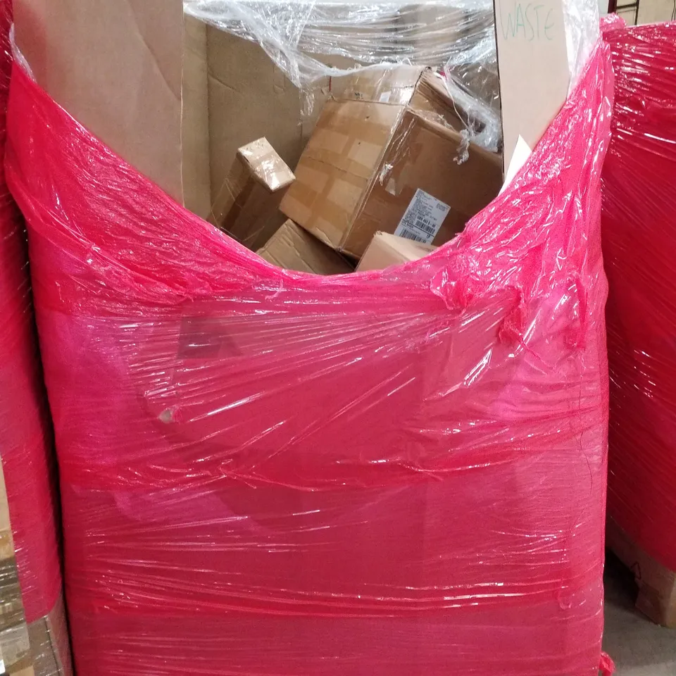 PALLET OF ASSORTED PRODUCTS INCLUDING FOLDING WAGON, INFRARED TOWER HEATER, CEILING FAN, INDUCTION POT, FULL LENGTH MIRROR 