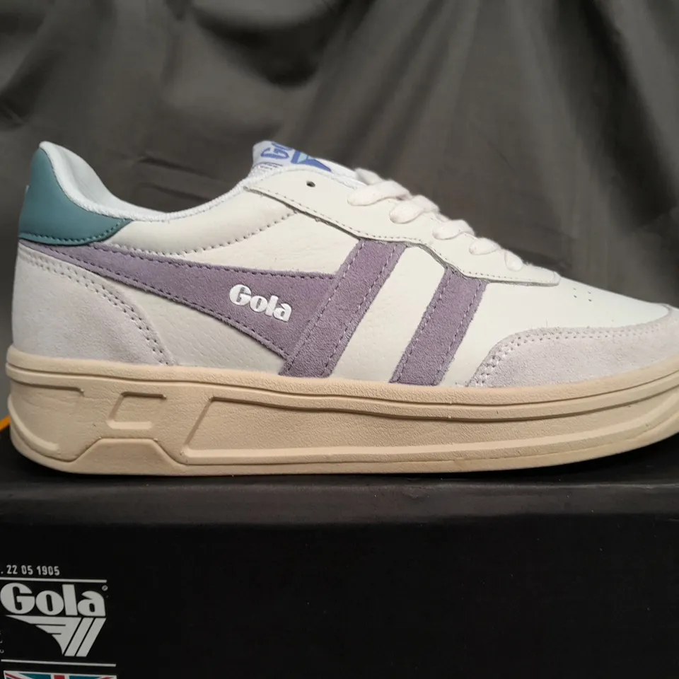 BOXED GOLA TOPSPIN WHITE TRAINERS - UK 5