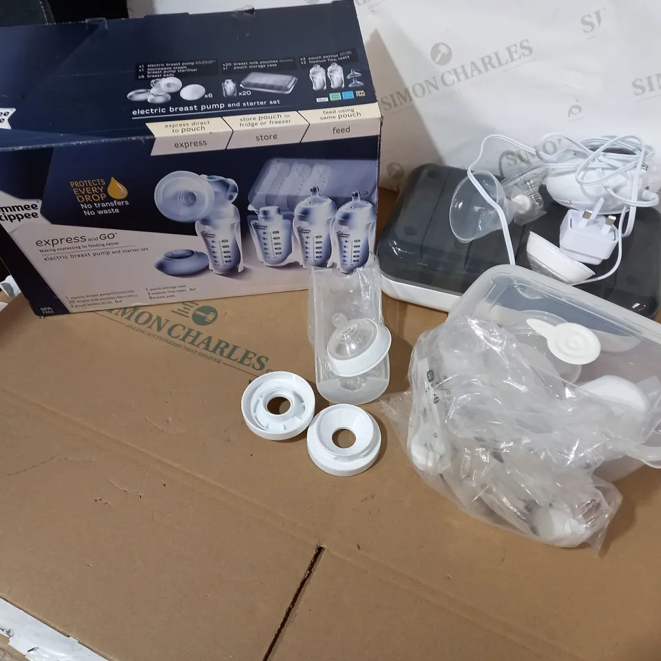 BOXED TOMMEE TIPPEE EXPRESS AND GO ELECTRIC BREAST PUMP STARTER SET