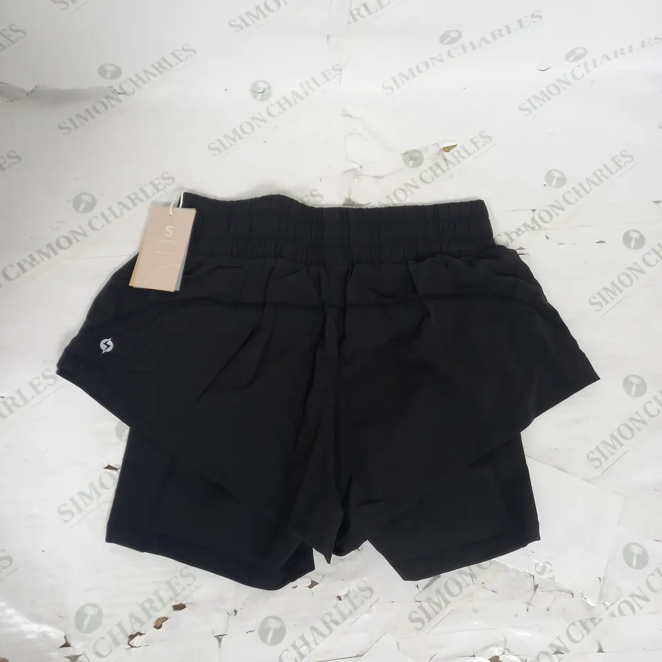 POPFLEX ACTIVE 2 LAYER SHORTS IN BLACK SIZE S