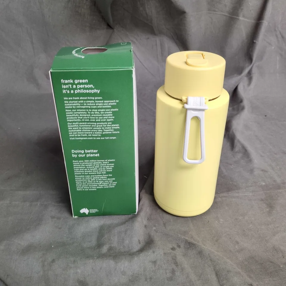 FRANK GREEN CERAMIC REUSABLE BOTTLE – YELLOW (BOXED)